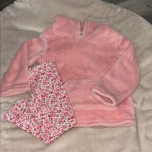 Carter's Pink Fleece Hoodie and Floral Leggings Set